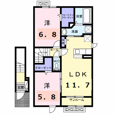ララ・セゾン 205【管理NO：1-026888901-02050】 ★家具家電は申し込み後に搬入します★ ★2026年12月中旬入居可能★の外観画像