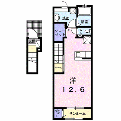 サイド　ワン 202【管理NO：1-024659201-02020】 ★家具家電は申し込み後に搬入します★ ★2026年12月中旬入居可能★の外観画像