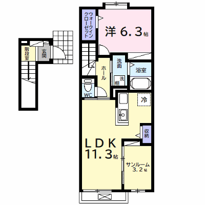ＹＯＳＡＫＵ 203【管理NO：1-028034401-02030】 ★家具家電は申し込み後に搬入します★ ★2026年11月上旬入居可能★の外観画像