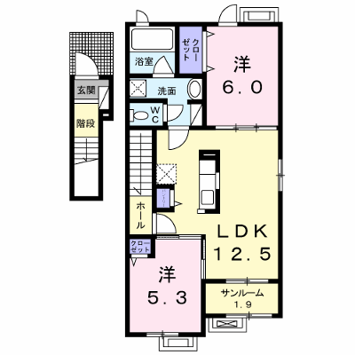 シャリオ 201【管理NO：1-021706101-02010】 ★家具家電は申し込み後に搬入します★ ★2026年12月中旬入居可能★の外観画像