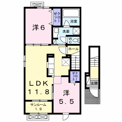 ソフィアＣ 201【管理NO：1-022101101-02010】 ★家具家電は申し込み後に搬入します★ ★2026年12月上旬入居可能★の外観画像