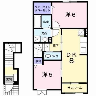 ラ・セゾン・クレール 202【管理NO：1-017297901-02020】 ★家具家電は申し込み後に搬入します★ ★2026年12月中旬入居可能★の外観画像