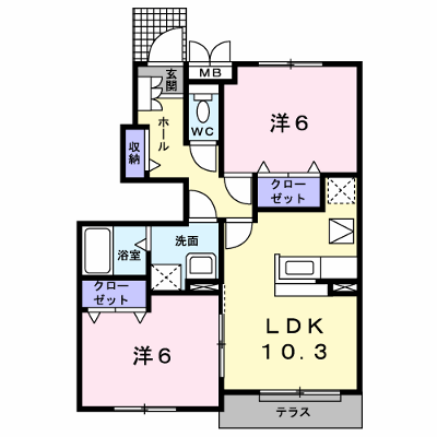アスタ－ラビスタⅡ 102【管理NO：1-012782002-01020】 ★家具家電は申し込み後に搬入します★ ★2026年12月中旬入居可能★の外観画像