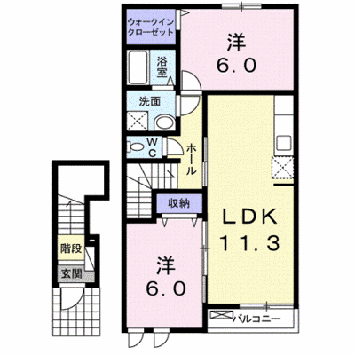 ベル・プリムローズＡ 202【管理NO：1-016705901-02020】 ★家具家電は申し込み後に搬入します★ ★2026年12月中旬入居可能★の外観画像