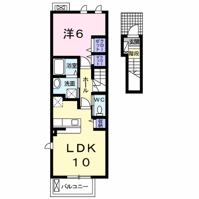 キャッスル安養寺Ｂ 206【管理NO：1-020049202-02050】 ★家具家電は申し込み後に搬入します★ ★2026年11月中旬入居可能★の外観画像