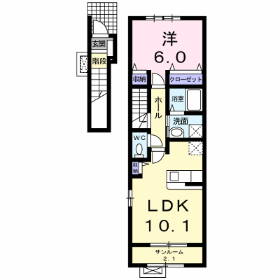 エレガンシアⅠ 203【管理NO：1-014640001-02030】 ★家具家電は申し込み後に搬入します★ ★2026年11月中旬入居可能★の外観画像