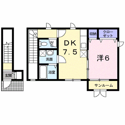 ル・シェモア 202【管理NO：1-017948501-02020】 ★家具家電は申し込み後に搬入します★ ★2026年12月中旬入居可能★の外観画像