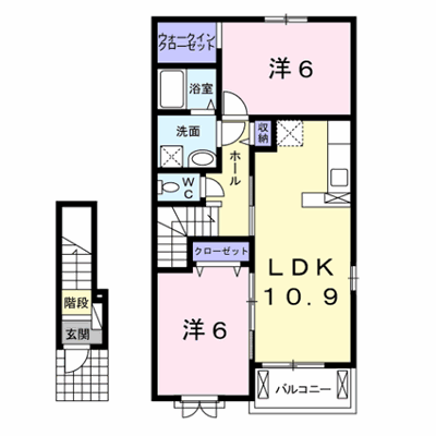 ベル　オーブⅡ 203【管理NO：1-019488502-02030】 ★家具家電は申し込み後に搬入します★ ★2026年11月中旬入居可能★の外観画像