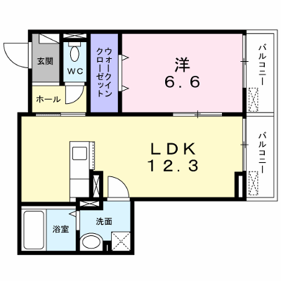 グランツⅠ 301【管理NO：1-024861401-03010】 ★家具家電は申し込み後に搬入します★ ★2026年12月上旬入居可能★の外観画像