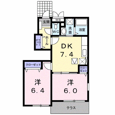 インテリオールＢ 101【管理NO：1-012829402-01010】 ★家具家電は申し込み後に搬入します★ ★2026年12月中旬入居可能★の外観画像
