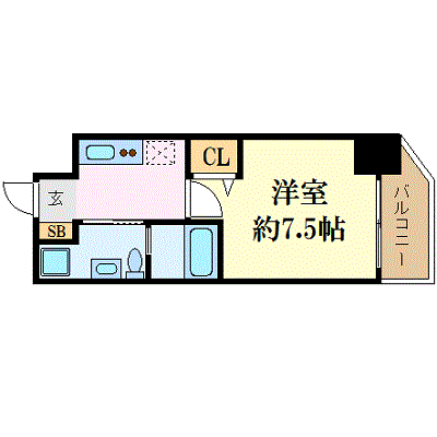 グッドステイ神戸みなと元町プラージュ■【ハイクラス・浴室乾燥機・独立洗面台】の物件間取り図