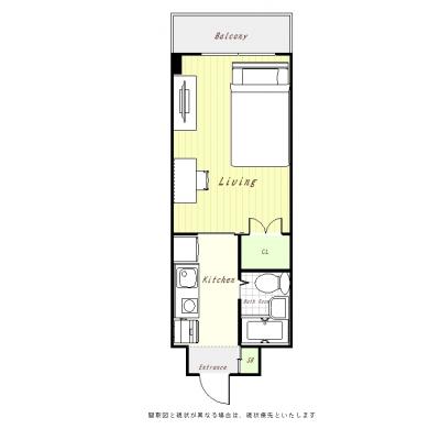ユニオンマンスリー府中分倍河原２　202　1K・セミダブル☆安心のオートロック完備＆室内洗濯機♪■JR南武線・京王線「分倍河原駅」徒歩4分の間取り図