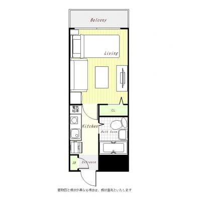 ユニオンマンスリー川崎１６　1103　1K・シングル・くつろぎstyle☆最上階の間取り図