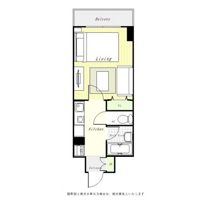 ユニオンマンスリー八王子３　103　1K・ダブル・くつろぎstyle☆オートロック完備♪人気のバストイレ別・浴室乾燥機♪の間取り図