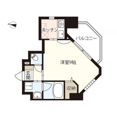 エールマンスリー広島駅（2-3)　【★無料WI-FI標準装備（無制限）★、陽当たり良好、築浅物件、広島駅徒歩圏内、乾燥機付き洗濯機、32型TV】の物件間取り図
