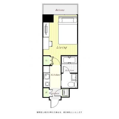 ユニオンマンスリー立川レジデンス２　310　1K・ダブル☆モニター付きオートロック完備♪バストイレ別・浴室乾燥機・独立洗面台♪の間取り図
