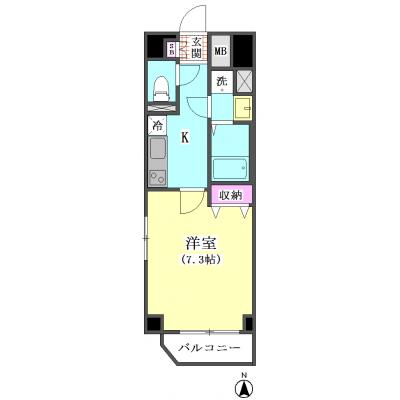シティマンスリー深川木場　7Atype　　【禁煙ルーム】【オートロック】【wifi無料】【駅徒歩5分】の物件間取り図
