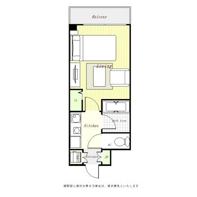 ユニオンマンスリー八王子４　610　1K・セミダブル・くつろぎstyleの物件間取り図