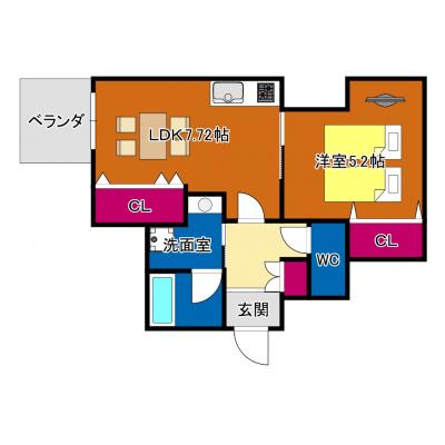 五条セフィーマンション１０１号　１ＤＫｔｙｐｅ　五条駅徒歩１分の物件間取り図