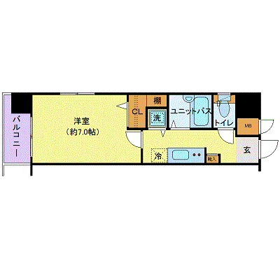 マンスリーリブマックス茗荷谷ガラシティ▲『23平米』【セパレート】≪スタンダードシリーズ≫の間取り図