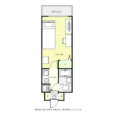 ユニオンマンスリー与野１　106　1K・シングル☆JR京浜東北線・根岸線「与野」駅から徒歩5分の間取り図
