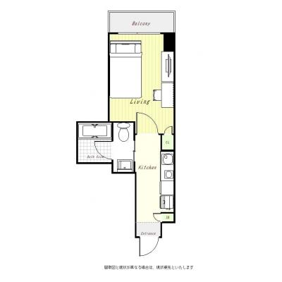 ユニオンマンスリー町田レジデンス１　402　1R・セミダブル☆◆インターネット固定回線（Wi-Fi）無料の部屋◆！の間取り図