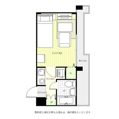 ユニオンマンスリー大口１　617　1K・シングル・くつろぎstyle☆■オートロック完備♪ソファ＆ローテーブル付きの快適なお部屋♪の間取り図