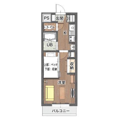 【駐車場無料】レントライフマンスリー松本市寿北の物件間取り図