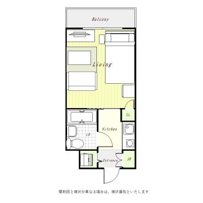 ユニオンマンスリー横浜吉野町７　1002　1K・セミダブル・くつろぎstyle☆インターネット無料の間取り図