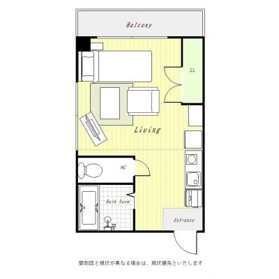 ●2026年4月19日から入居可●ユニオンマンスリー西川口１　307　1R・セミシングル・くつろぎstyle☆水道光熱費不要🌈の間取り図