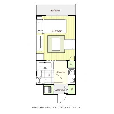 ユニオンマンスリー横浜吉野町７　402　1K・シングル・くつろぎstyle☆インターネット無料の間取り図