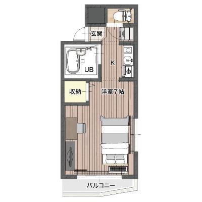 レントライフマンスリー群馬高崎鶴見町3-Aの物件間取り図