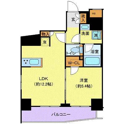 マンスリーリブマックス浅草蔵前スカイガーデン■『ペット可・1LDK・41平米』【Wi-Fi無制限・ローテーブルソファ】≪ラグジュアリーシリーズ≫の物件間取り図