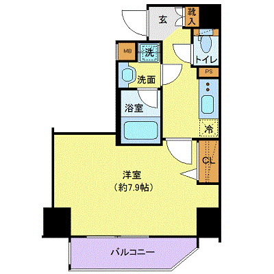 マンスリーリブマックス新御徒町スカイガーデン■『ペット可・築浅・1K・26平米』【ローテーブル・ソファ】≪プレミアムシリーズ≫の物件間取り図