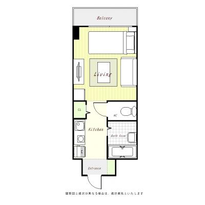 ユニオンマンスリー千葉みどり台１　405　1R・シングル・くつろぎstyle☆京成千葉駅まで電車乗換なしで3駅約10分■選べるWi-Fi格安レンタル中！の間取り図