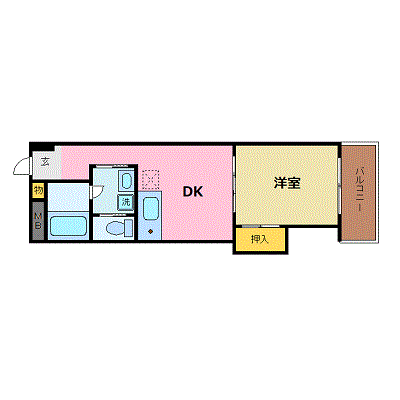 マンスリーリブマックス長崎大学病院前☆『1DK』【セパレート・洗浄機能付便座・独立洗面台】≪スタンダードシリーズ≫の物件間取り図