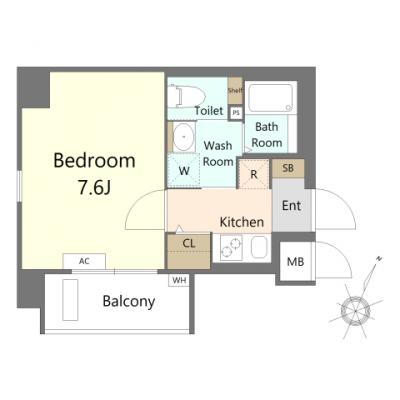 🌳全期間“賃料半額割” 開催中🏡　biz-Monthly弁天町BAY　11階 🚭≪2061105≫の物件間取り図