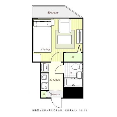 ●2026年4月4日から入居可●ユニオンマンスリー橋本５　302　1K・セミダブル・くつろぎstyle☆角部屋の間取り図