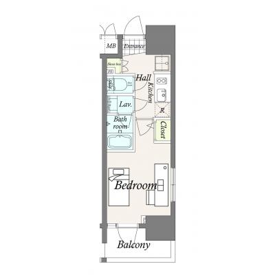【TM浜松町MV/SD1】快適22㎡・浜松町徒歩5分・築浅・独立洗面・ネットWi-Fi無制限無料・テレワークにも♪の物件間取り図
