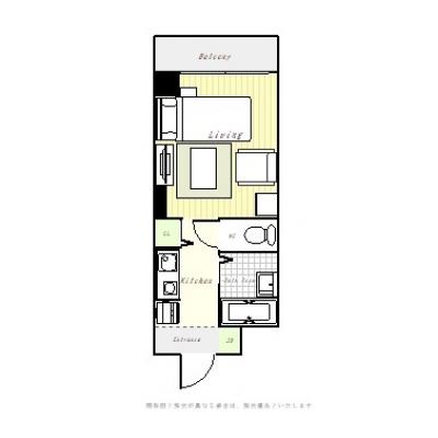 ●2026年1月29日から入居可●ユニオンマンスリー千葉みどり台１　302　1R・シングル・くつろぎstyle☆の物件間取り図