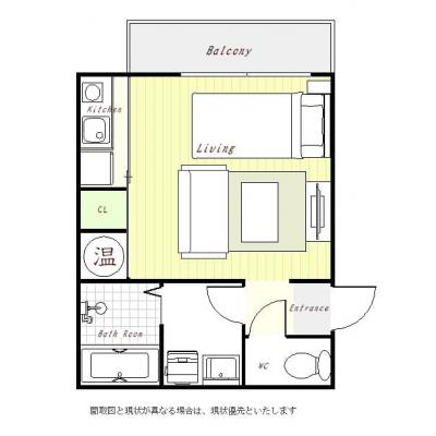 ユニオンマンスリー橋本２　103　1R・シングル・くつろぎstyle☆■安心のオートロック＆モニター付きインターフォン完備♪バストイレ別の物件間取り図
