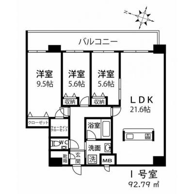 【MP大名】3LDKの物件間取り図