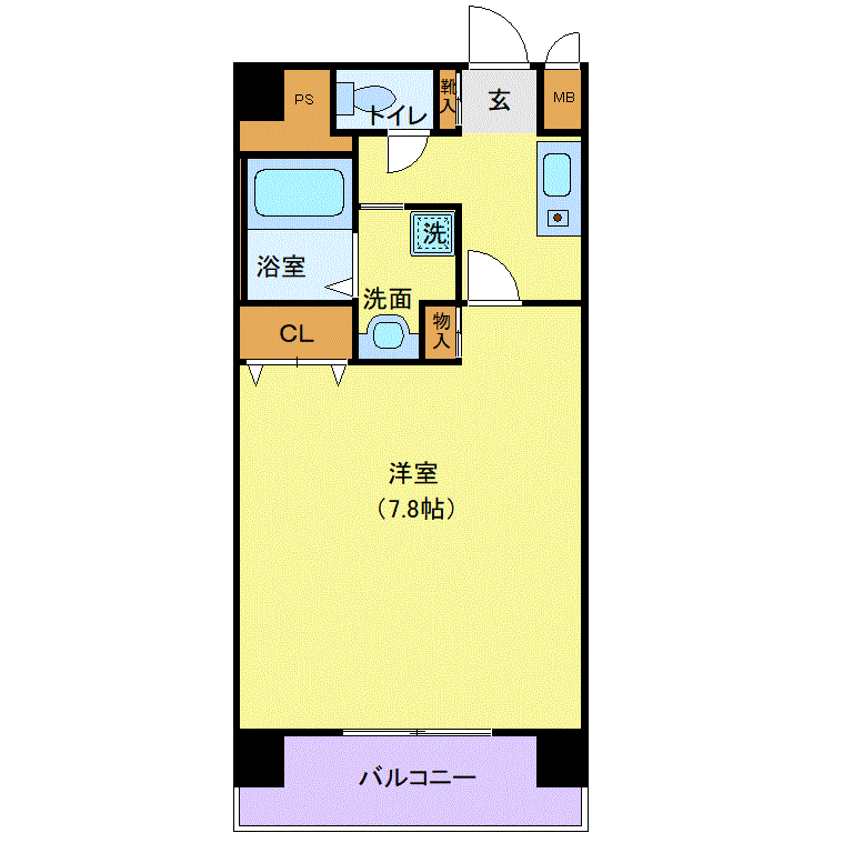 マンスリーリブマックス仙台・榴ヶ岡NORTH■『1名入居限定・27平米』【独立洗面】≪スタンダードシリーズ≫の物件間取り図