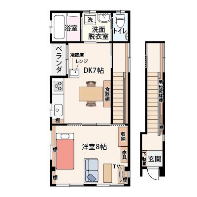 レントライフマンスリー松本市パルコ通りの物件間取り図