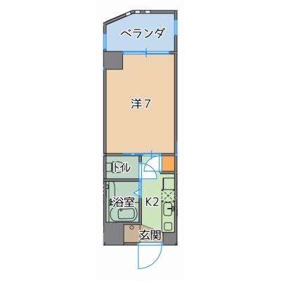 【トーマス比屋根Ⅱ】沖縄市家具家電付マンスリーマンション・駐車場1台無料・バス・トイレ別　Wi-Fi無料　県総合運動公園近くの物件間取り図