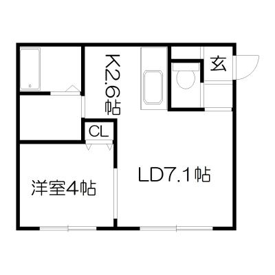 POROKARI月寒西/セミダブルベッド/札幌ドームまで1駅/ネット無料の物件間取り図