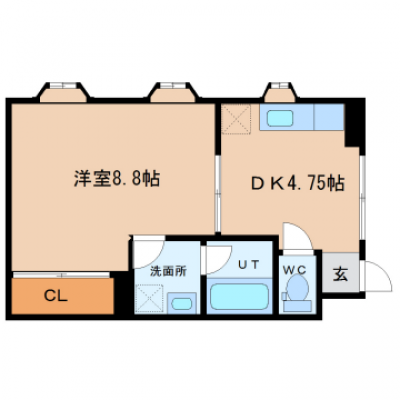 アパマートマンスリー高岡駅北　木舟町　1DK(201)の物件間取り図