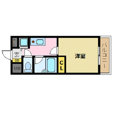 グッドステイ熊本大学病院ＷＥＳＴ【ベーシック・NET無料・バストイレ別・オートロック】の物件間取り図