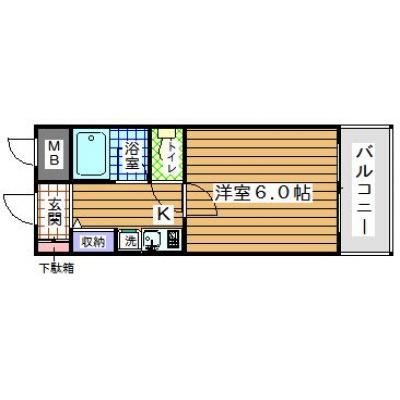 ◆パシオン神戸新長田１【新長田駅徒歩3分！Wi-Fi無料！風呂・トイレ別！】の物件間取り図