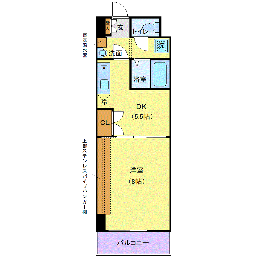 マンスリーリブマックス仙台・榴ヶ岡ベルシティ☆『1DK・33平米・駅5分・ローテーブル・ソファ』【独立洗面】≪スタンダードシリーズ≫の物件間取り図